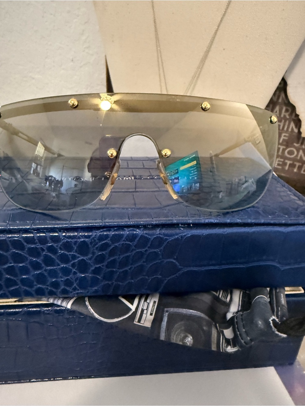 1980’s Playboy Hugh Hefner shields sunglasses